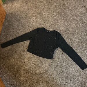 Windsor Black Sparkle Crop Top